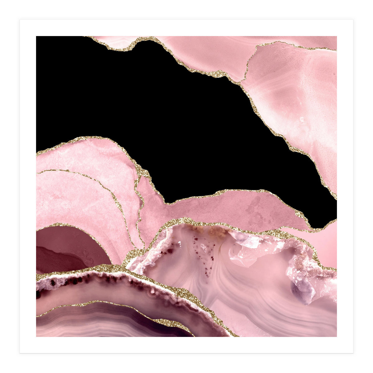 Blush & Gold Agate Texture 03  (Print Only)