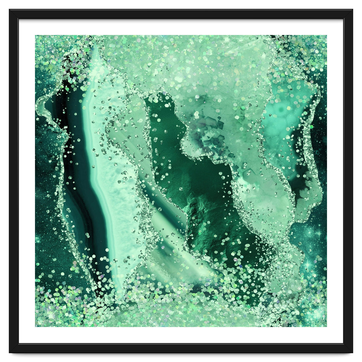 Emerald Glitter Agate Texture 03
