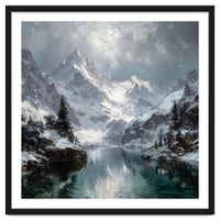 Majestic Snow-Capped Alpine Peaks Reflecting