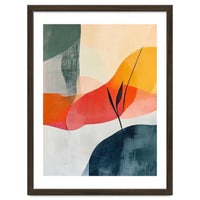 Minimalist Botanical Abstract Art with Organic Overlapping Shapes