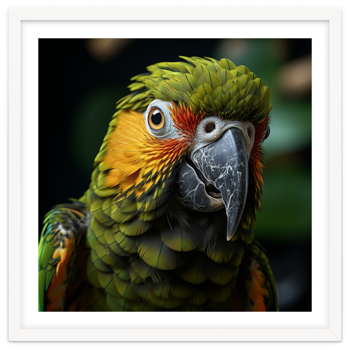 Close Up Of A Colorful Macaw Parrot Face