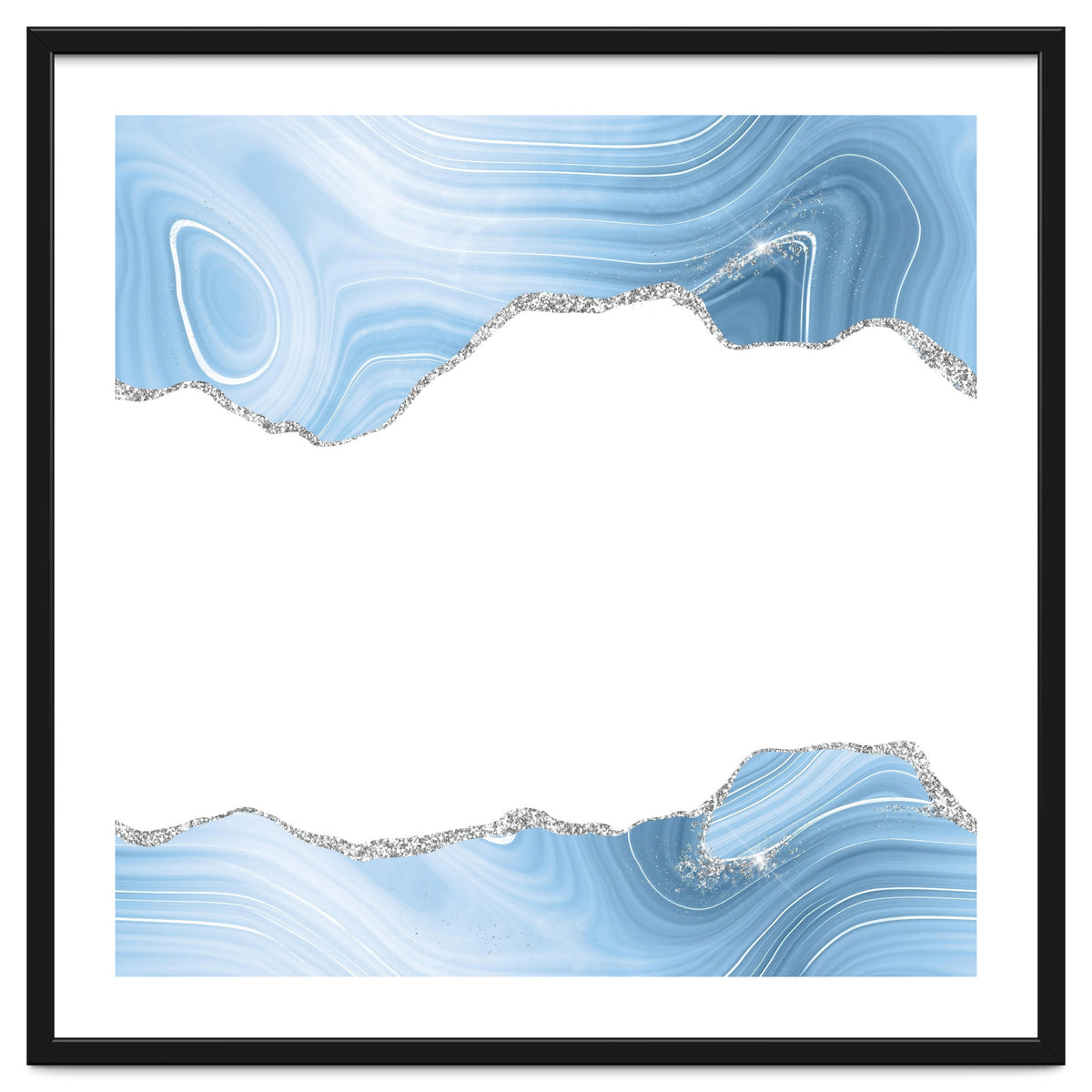 Blue & Silver Agate Glitter Texture 08