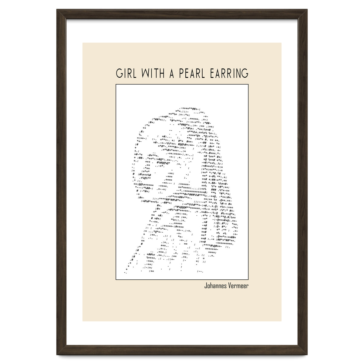 Girl With A Pearl Earring Johannes Vermeer Ascii Art
