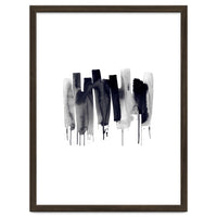 Abstract Watercolor Stripes Minimal Black