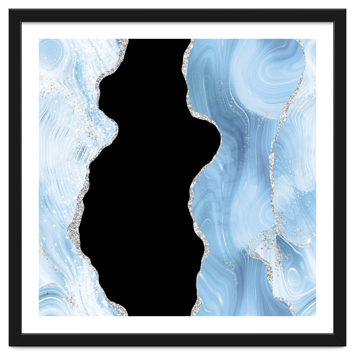 Blue & Silver Agate Glitter Texture 02