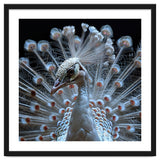 Albino Peacock Displaying White Feathers thumbnail