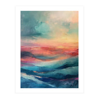 Ethereal Abstract Mountain Mist Painting (Print Only)
