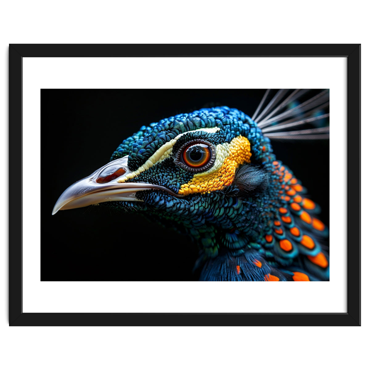 Close Up Of A Peacock Bird Head Eye