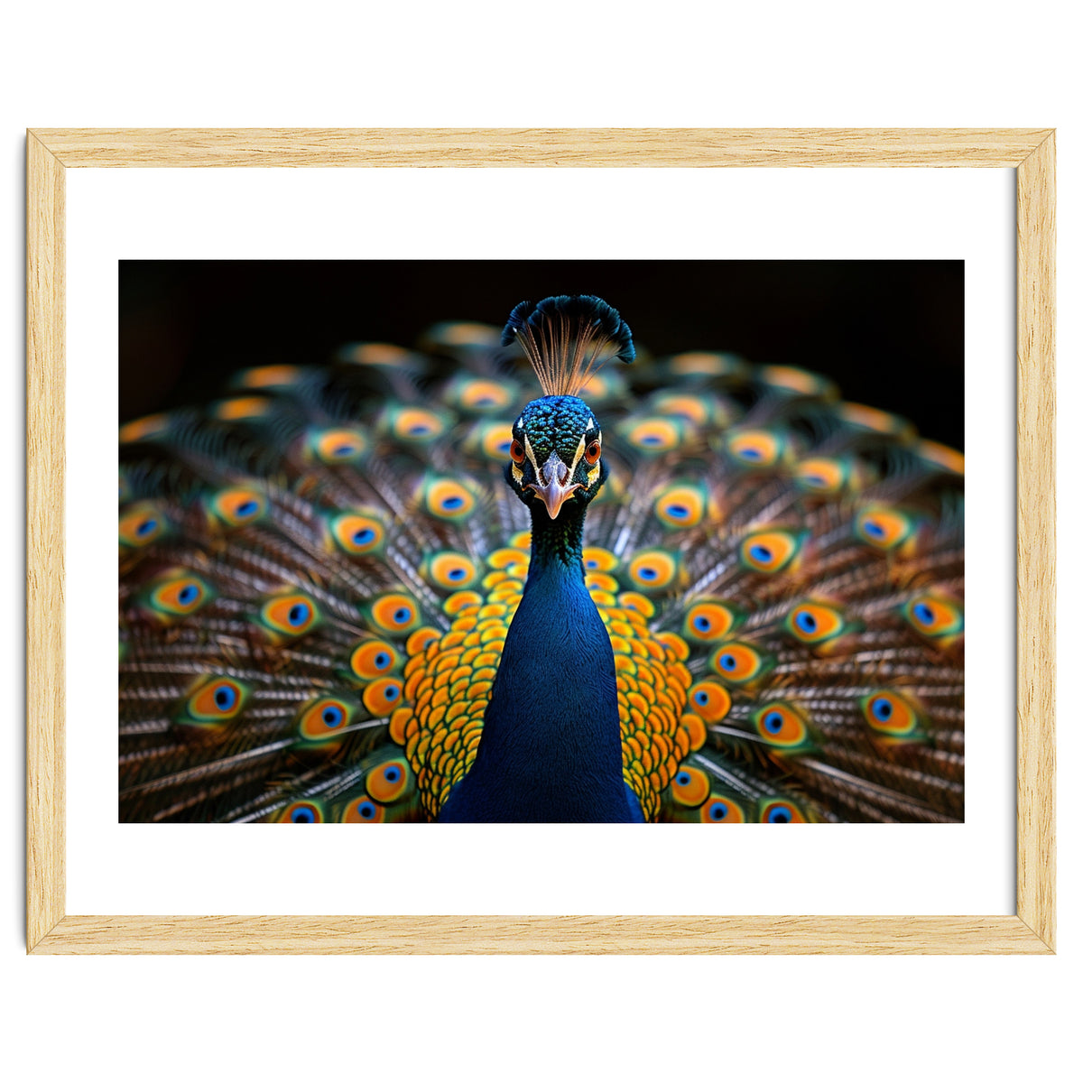 Close Up Peacock Displaying Its Feathers