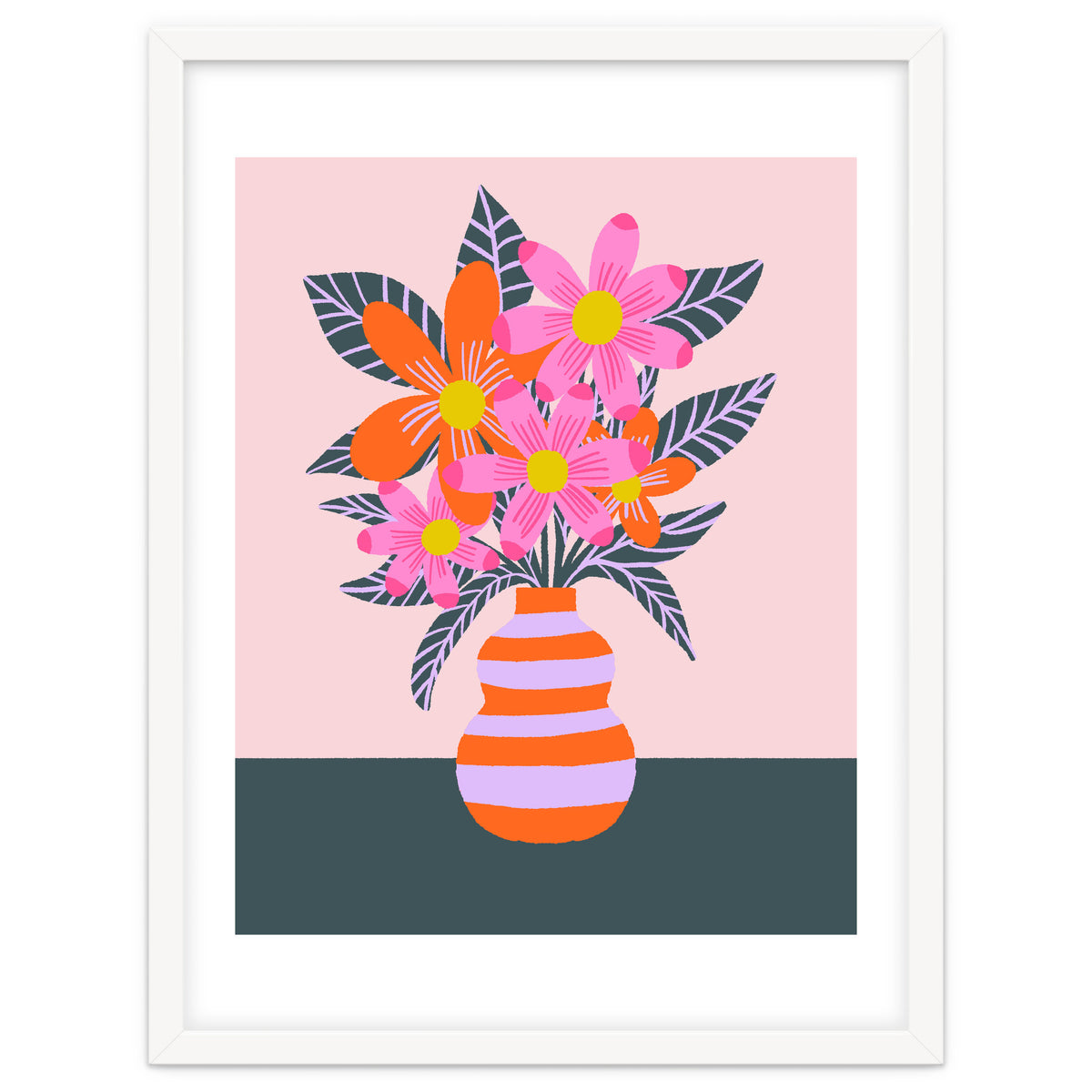 Colorful Flowers In a Vase