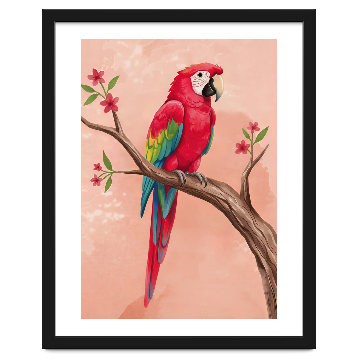 Red Macaw Parrot Bird Forest