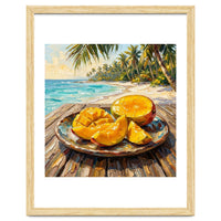 Tropical Mango Beach Oil Painting