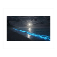 Bioluminescent Moonlit Shore (Print Only)