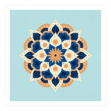 Mandala flower - orange and blue (Print Only) thumbnail
