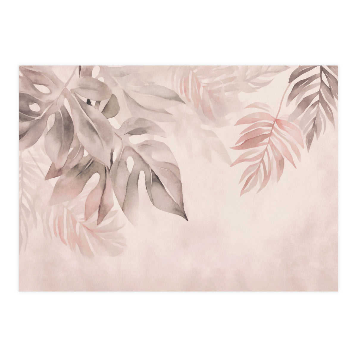 Gentle Leaf Tropical Whispers Watercolor Blush (Print Only)