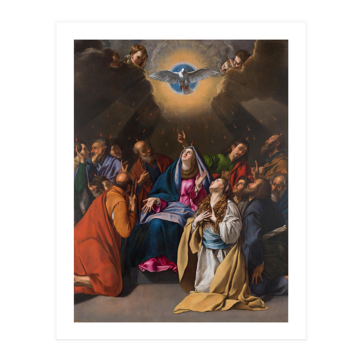 Fray Juan Bautista Maíno / 'Pentecost', 1615-1620, Spanish School, Oil on canvas, 324 cm x 246 cm. (Print Only)