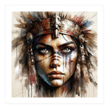 Regal Warrior Woman Watercolor Portrait (Print Only) thumbnail