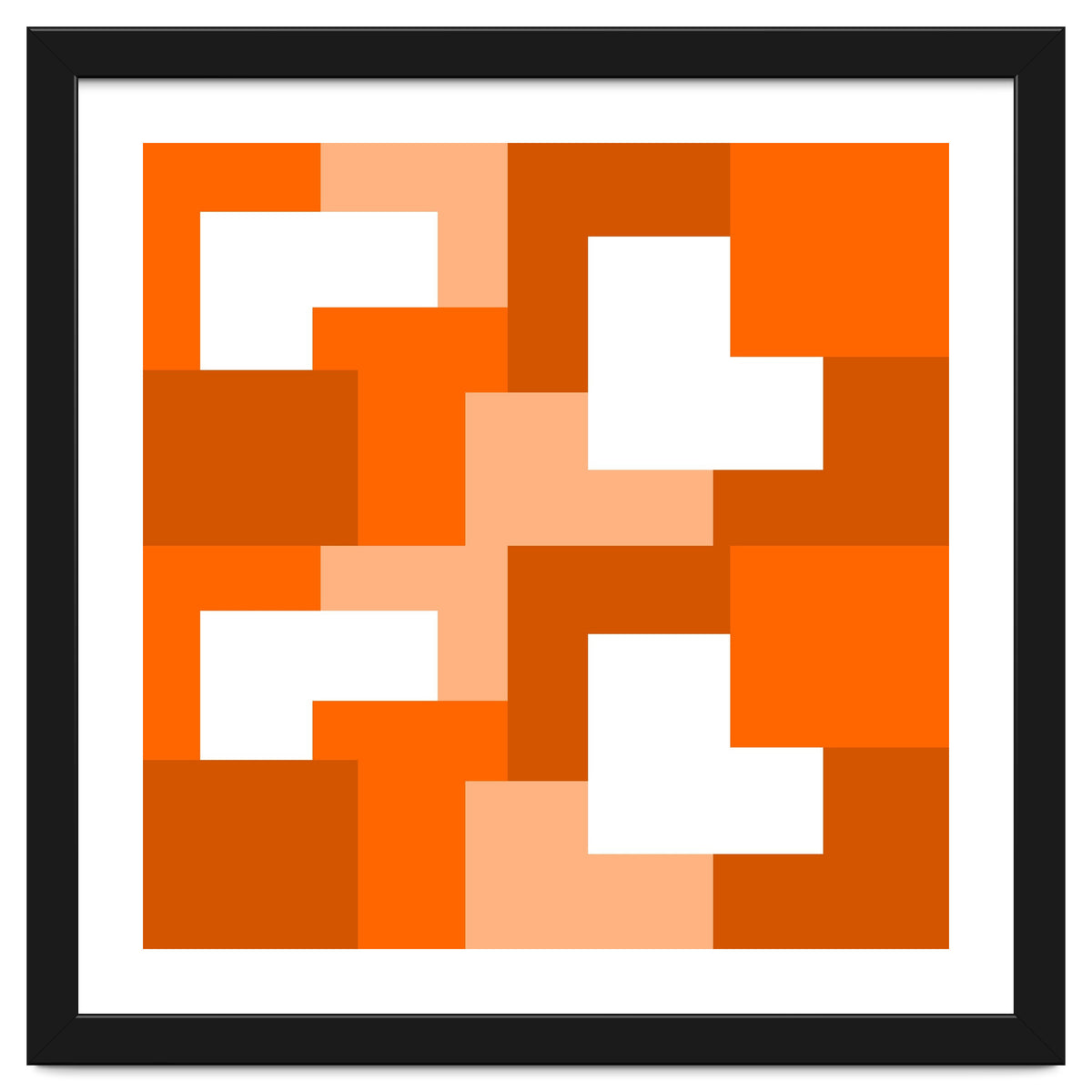 Orange Abstract Square Tiles