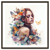 Butterfly Muse Watercolor Portrait