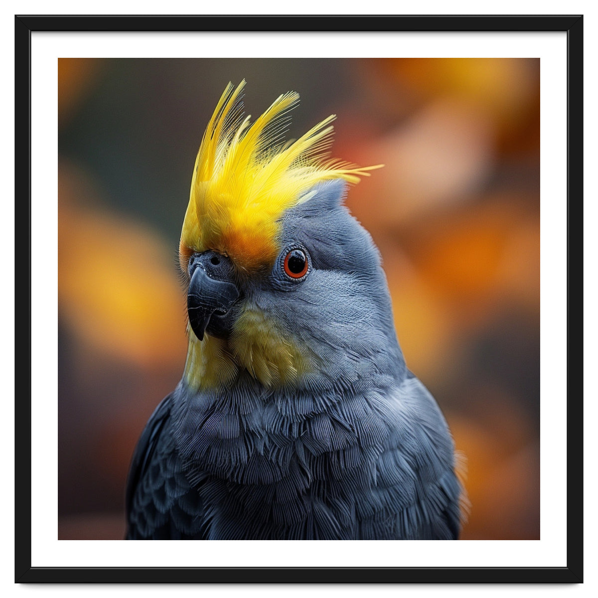 Close-up Portrait of a Yellow Cockatoo in the Wild.