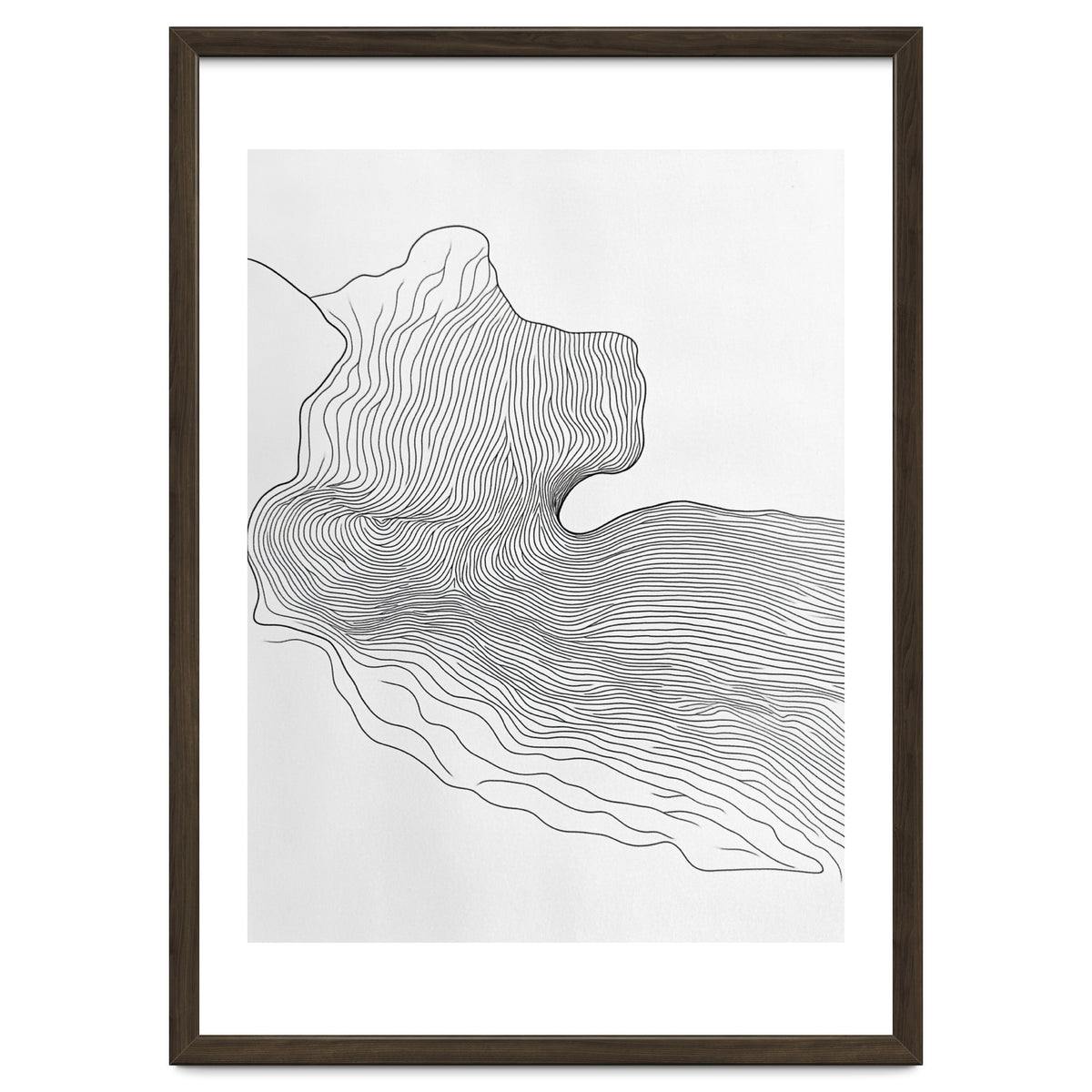 Abstract Black And White Organic Flowing Lines Pattern