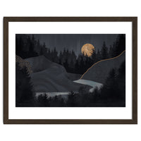 Abstract Landscape Midnight Moon