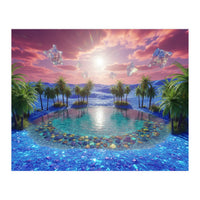 Oasis of Dreams: Surreal Tropical Landscape (Print Only)