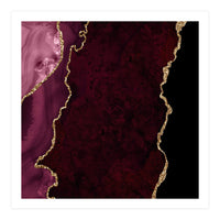 Burgundy & Gold Agate Texture 15  (Print Only)