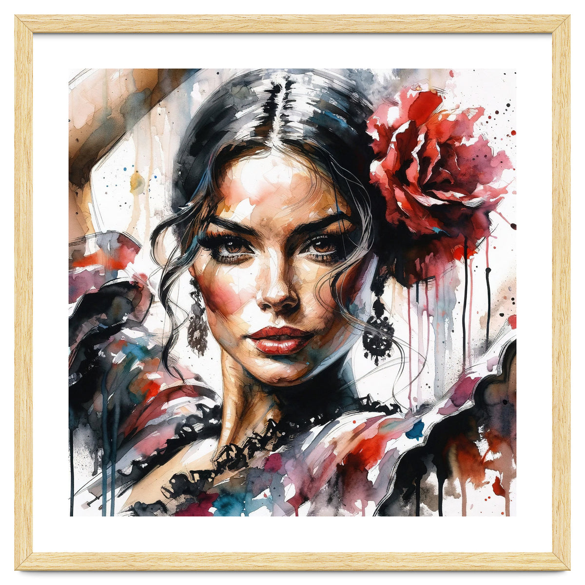 Watercolor Flamenco Dancer #2