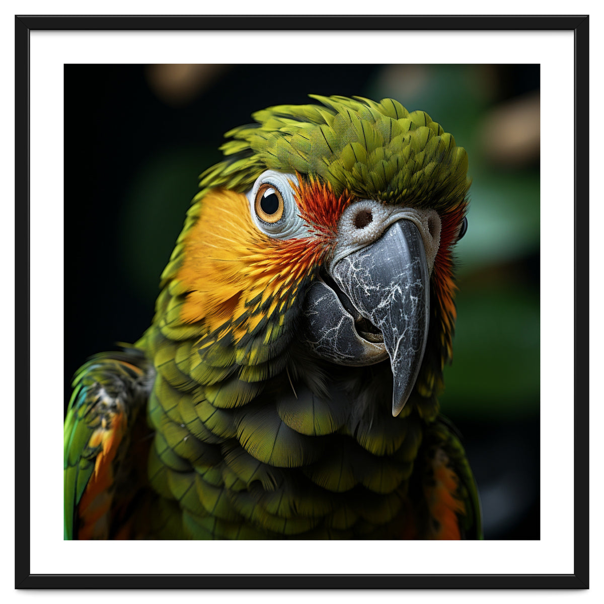 Close Up Of A Colorful Macaw Parrot Face
