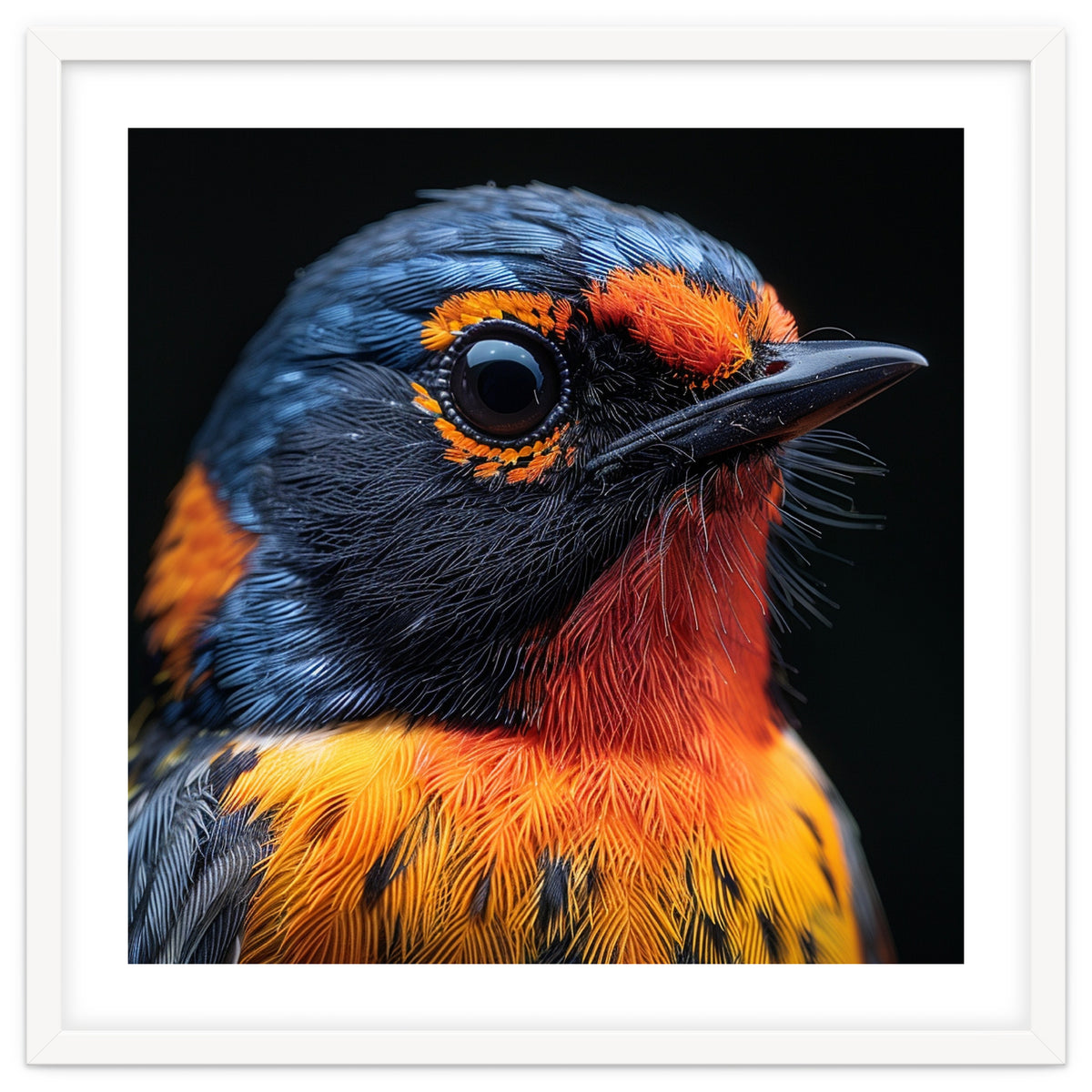 Vibrant Bird With Orange And Blue Plumage