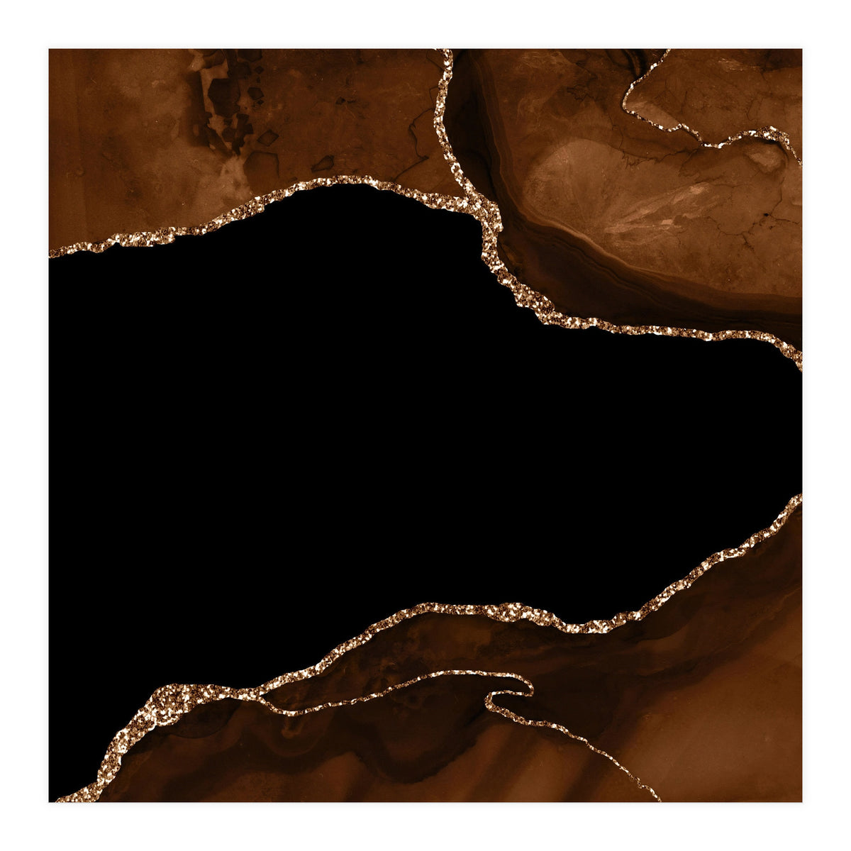 Brown & Gold Agate Texture 04 (Print Only)