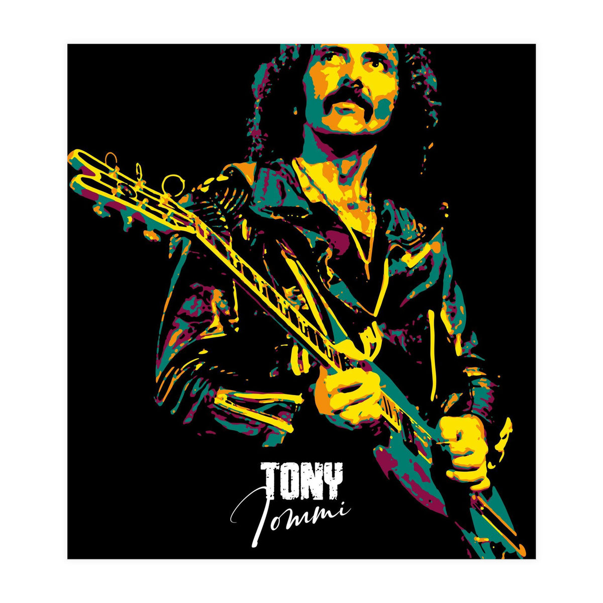Tony Iommi Musician Legend in Pop Art (Print Only)