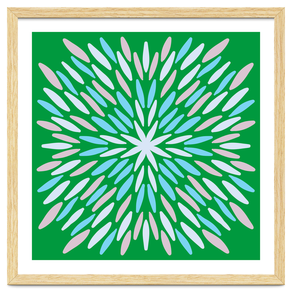 Petal Burst - green, blue, beige