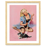 Sexy Pinup Girl Playing With Her Cat thumbnail
