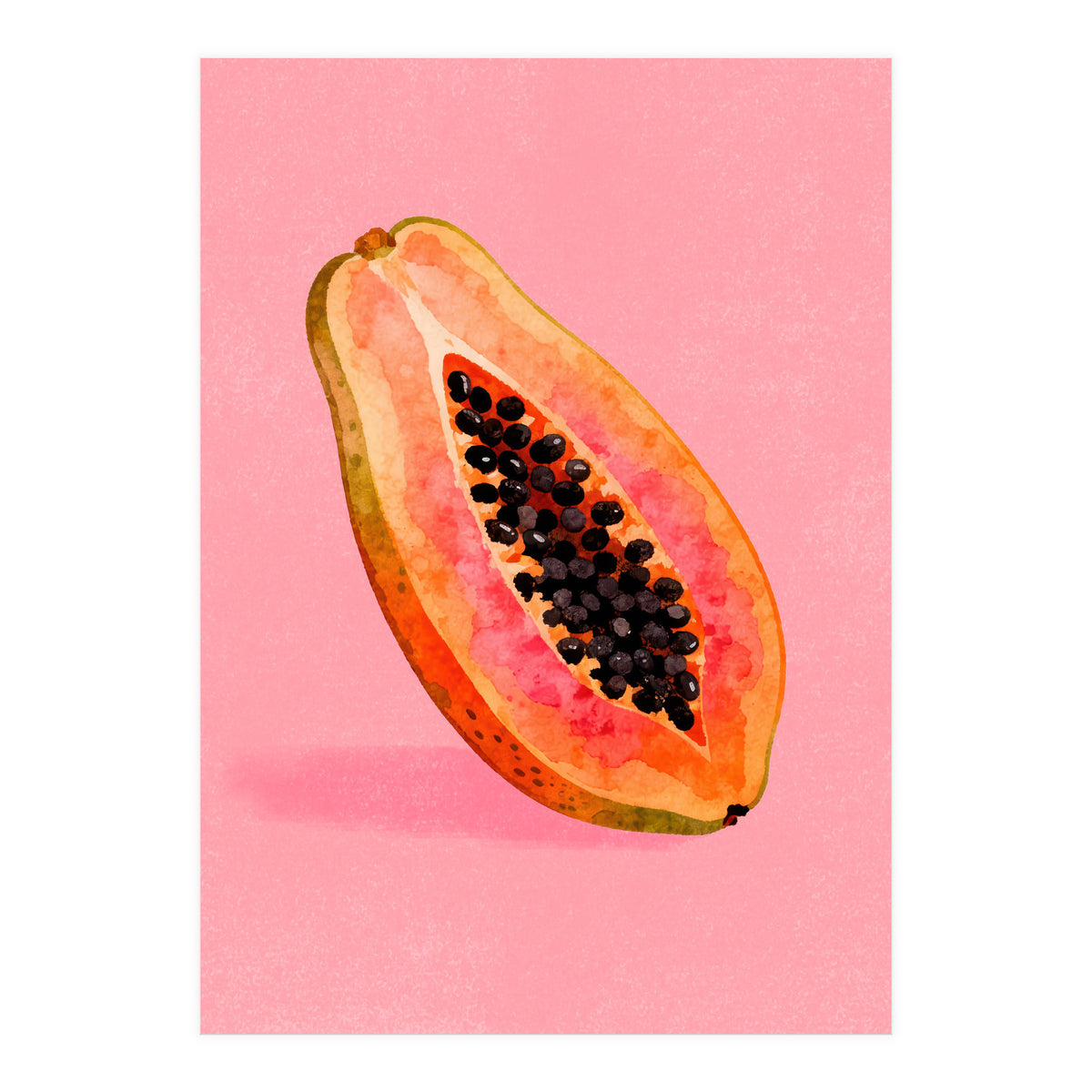 Papaya fruit illustration (Print Only)