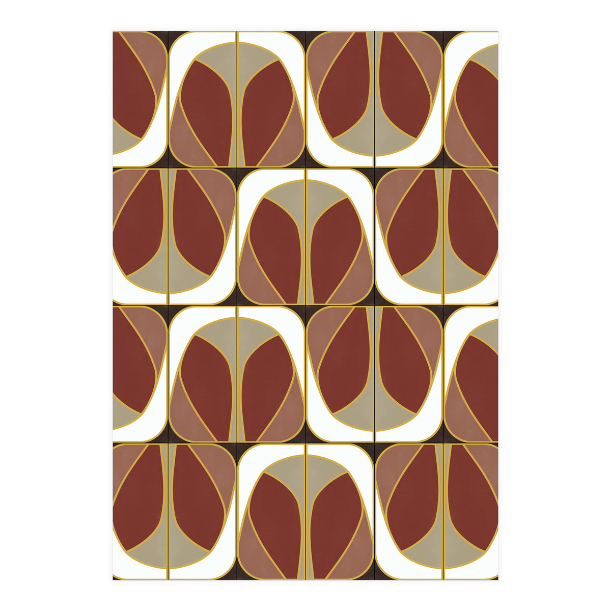 Umber Deco Mixed Tiles (Print Only)
