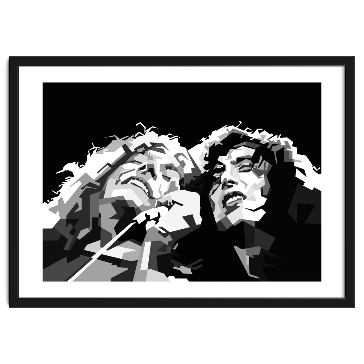 Robert Plant & Jimmy Page Black Illustration