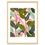 Color Paradise, Tropical Colorful Modern Bohemian Illustration, Eclectic Botanical Plant thumbnail