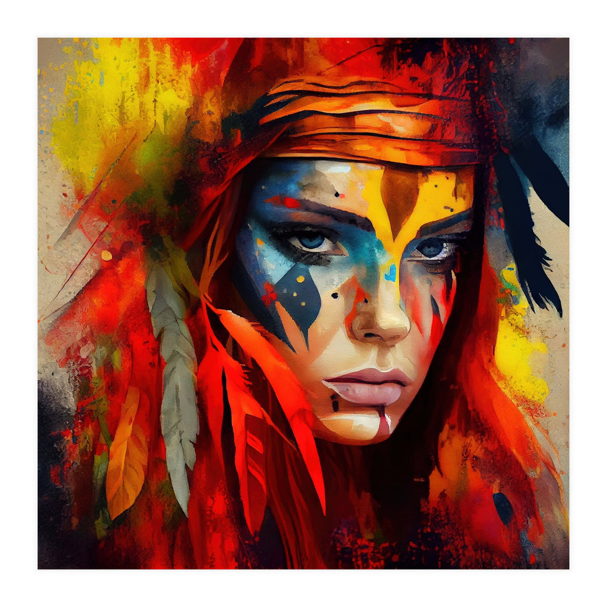 Powerful American Native Woman #1 (Print Only)