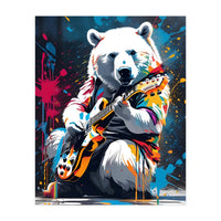 Polar Bear Playing Guitar, Graffiti (Print Only)