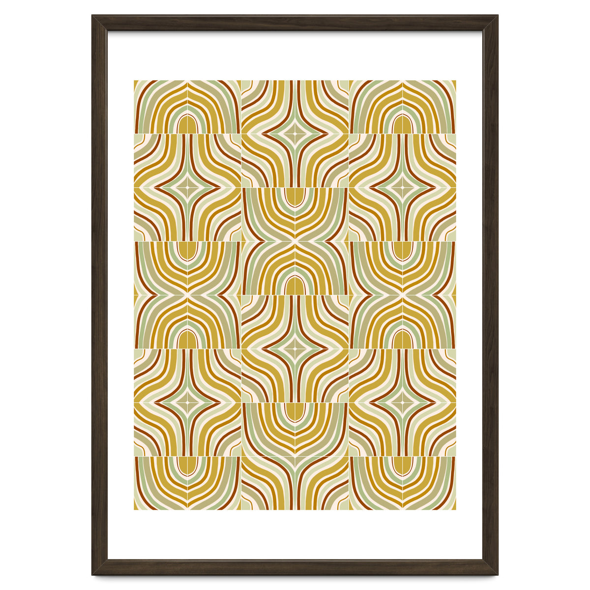 Ochre Retro Marbled Tiles