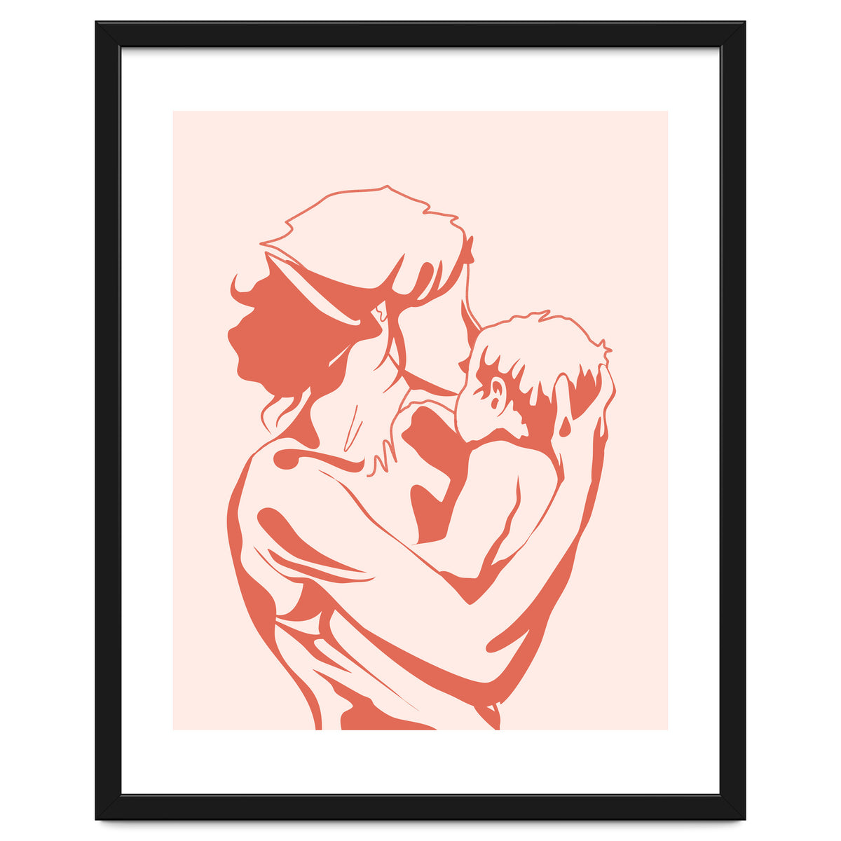 Motherhood, Human Emotion Line Art, Mother Parents Child Baby, Love Care Expression Bohemian Concept