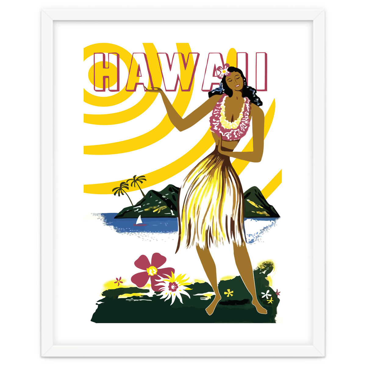 Hawaii, Hula Girl on the Coast