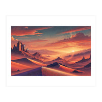Vintage Chile, Atacama Desert Sunset Poster (Print Only)