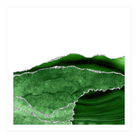 Green & Silver Agate Texture 10  (Print Only)