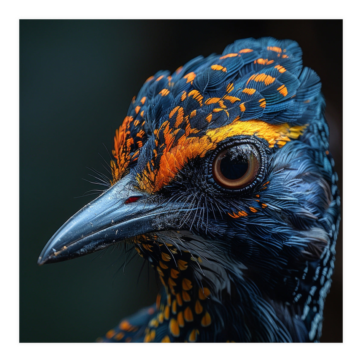 Close Up Of A Colorful Bird Head And Eye (Print Only)