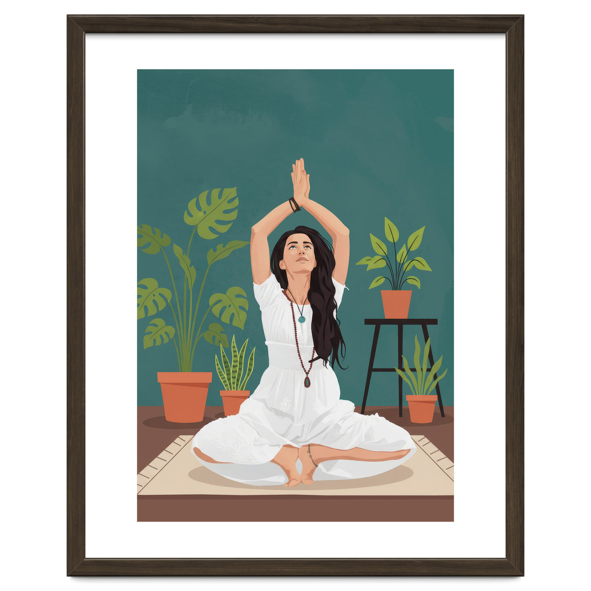 Serene Yoga Pose FitnessIllustration