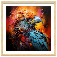 Vibrant Eagle Portrait Abstract Colorful Splatter Art