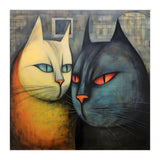 FURRY FRIENDS: GOLDIE AND CHARCOAL, lively duo of animated cats – green eyes, orange eyes. Whiskers charm. (Print Only) thumbnail